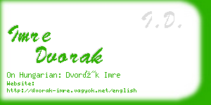 imre dvorak business card